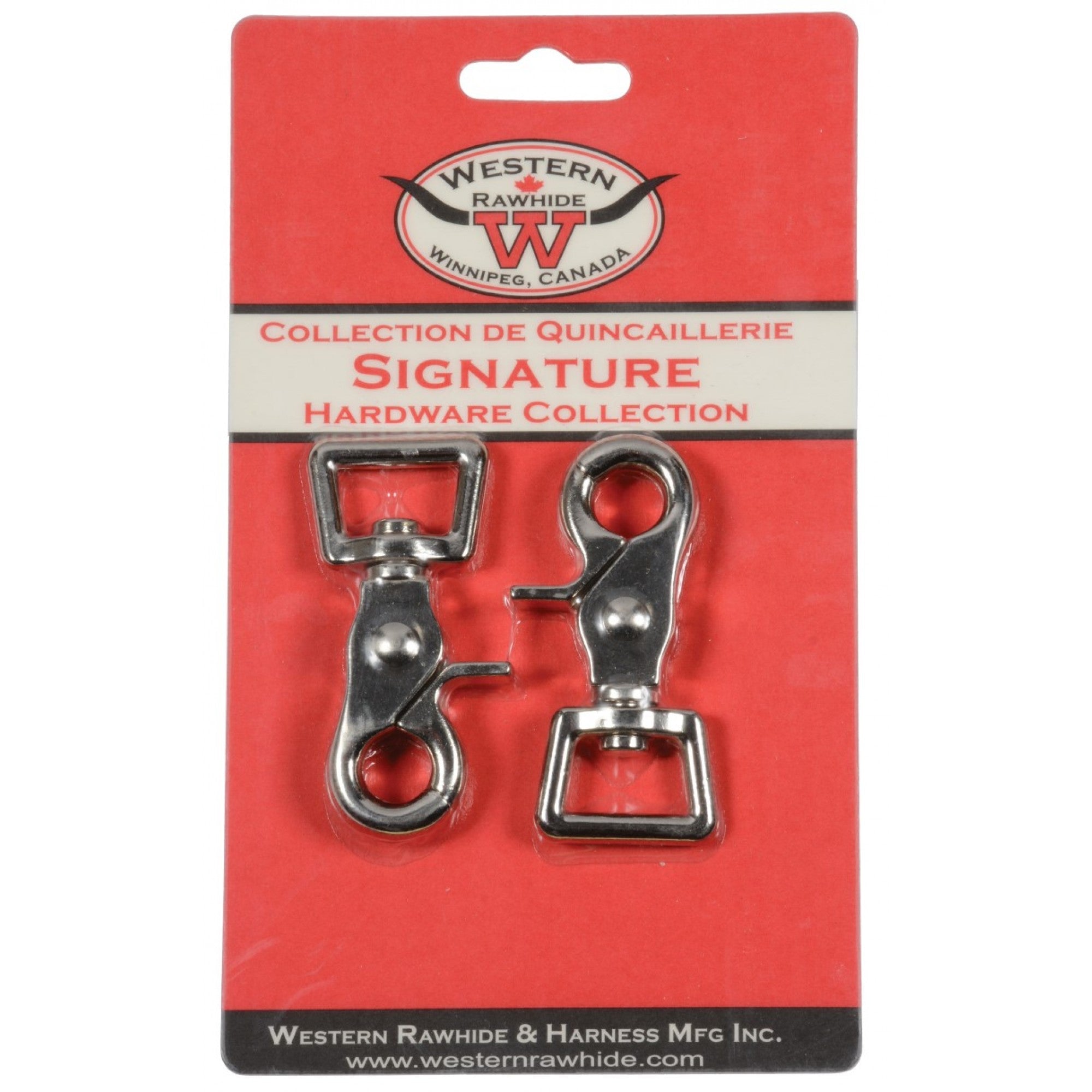 Mousqueton à déclenchement en zinc plaqué chrome, 3/4", accessoire robuste pour cordons ou équipements.