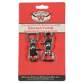 Mousqueton à déclenchement en zinc plaqué chrome de 5/8" pour accessoires, par Western Rawhide, visible avec ouverture et finition brillante.