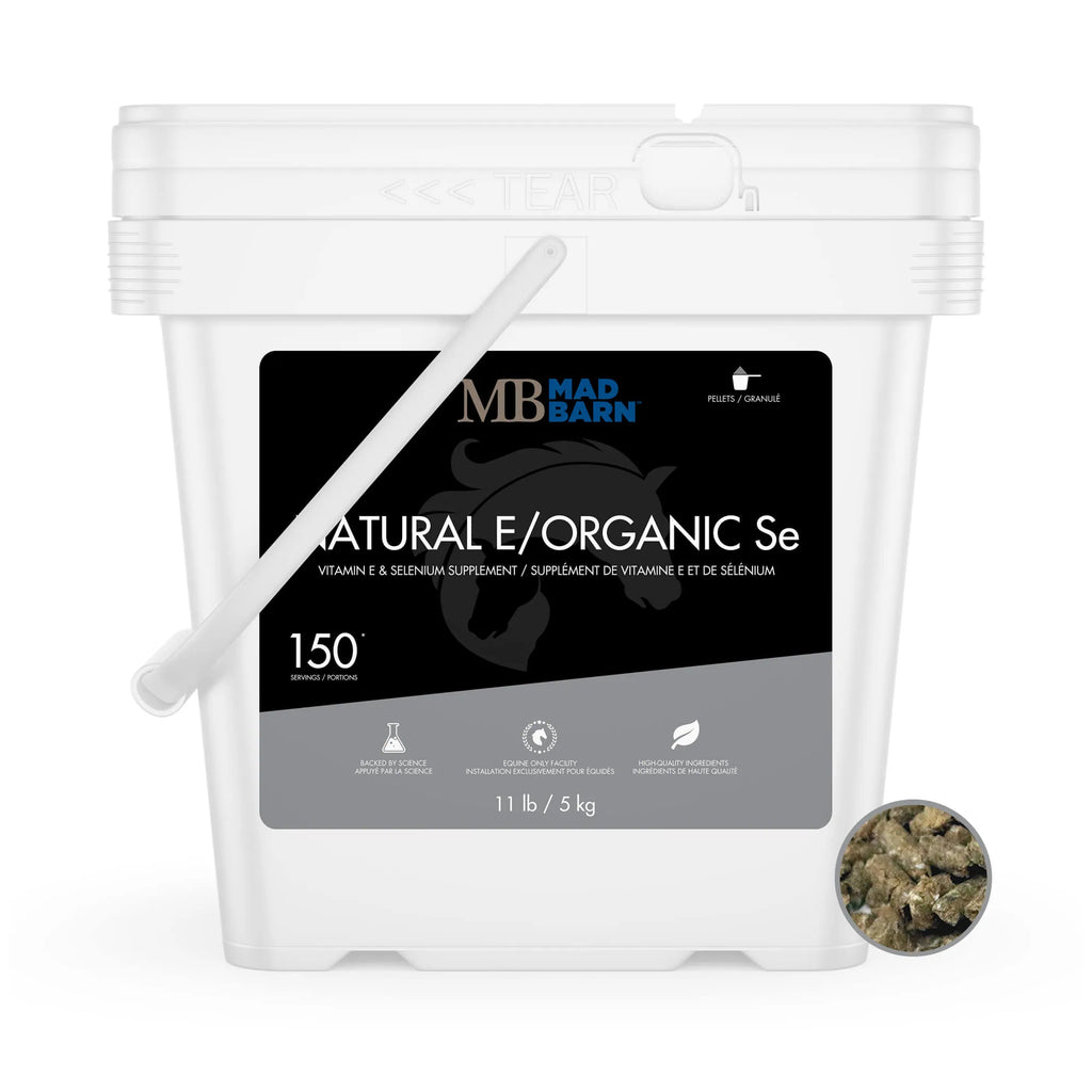 Soins naturels à base de Se organique de la marque Madbarn, flacon avec étiquette, utilisé pour les soins naturels.