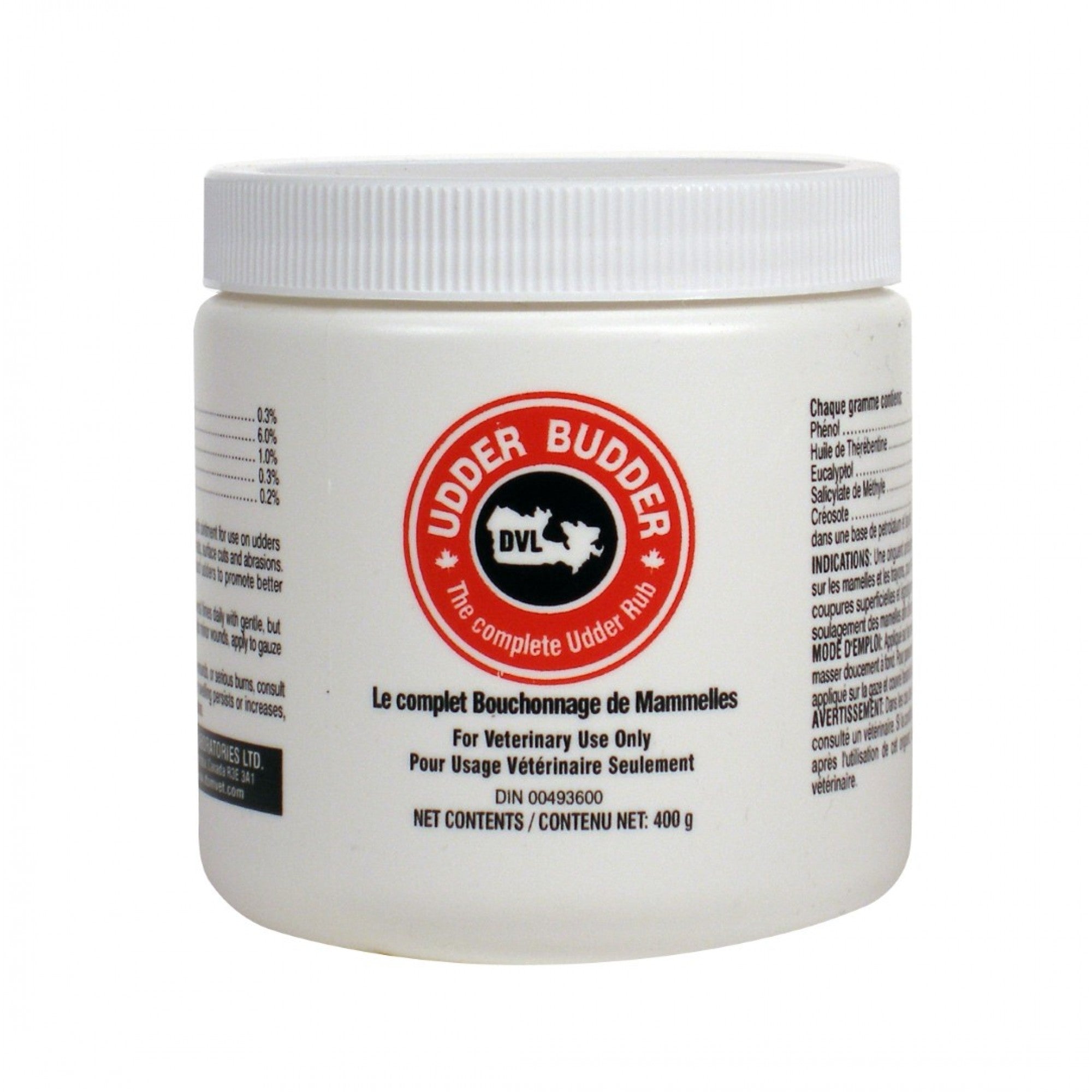 Crème pour soins vétérinaires PHARM VET UDDER BUDDER de 400 g, produit de soin pour animaux, par Western Rawhide.