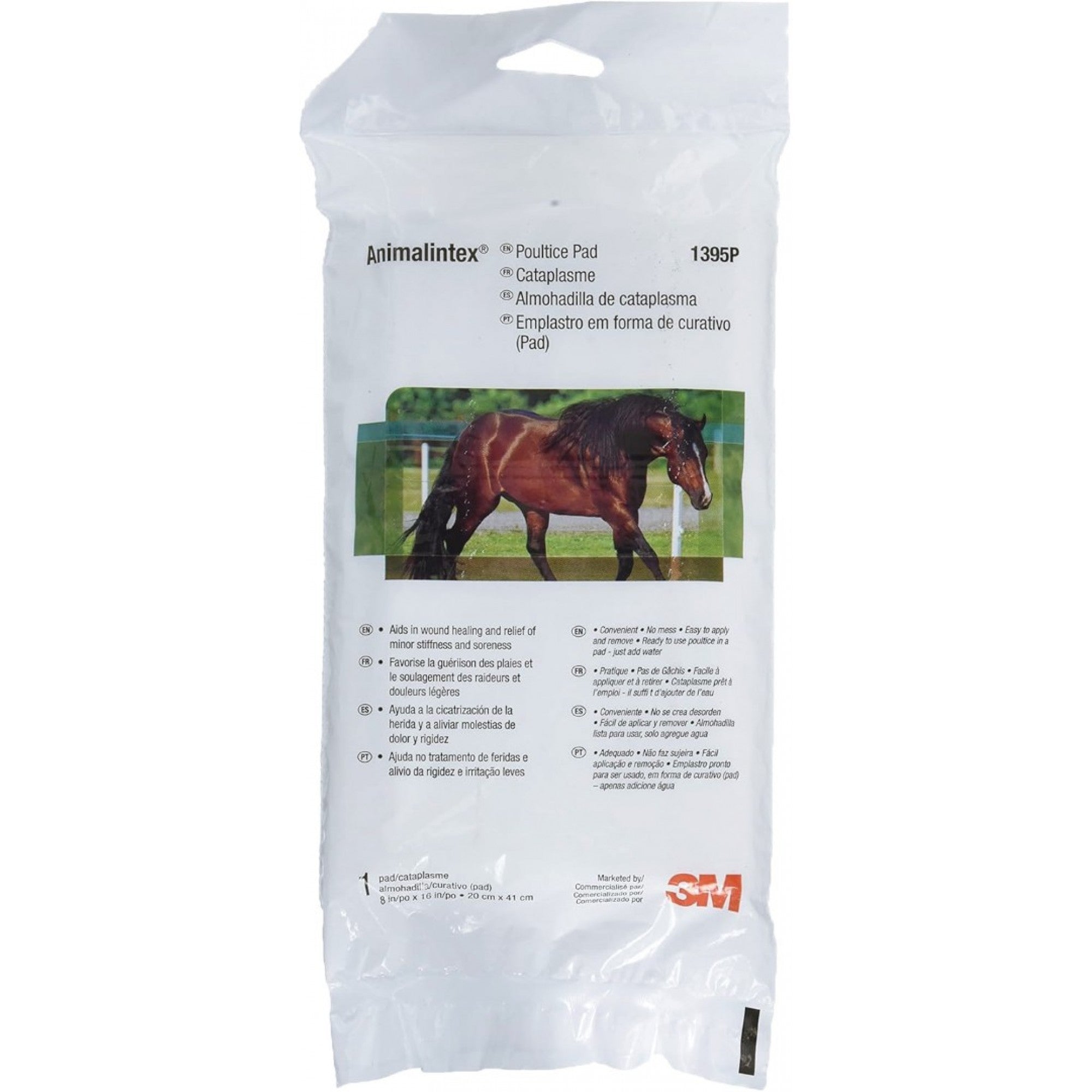 Poultice en feuille Western Rawhide 3M ANIMALINTEX pour soins, 8" x 16", application pour le bien-être animal.