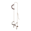 Accessoires bride snaffle gag Western Rawhide, bride équestre en cuir avec mors à anneaux, visible en bleu, noir et blanc.