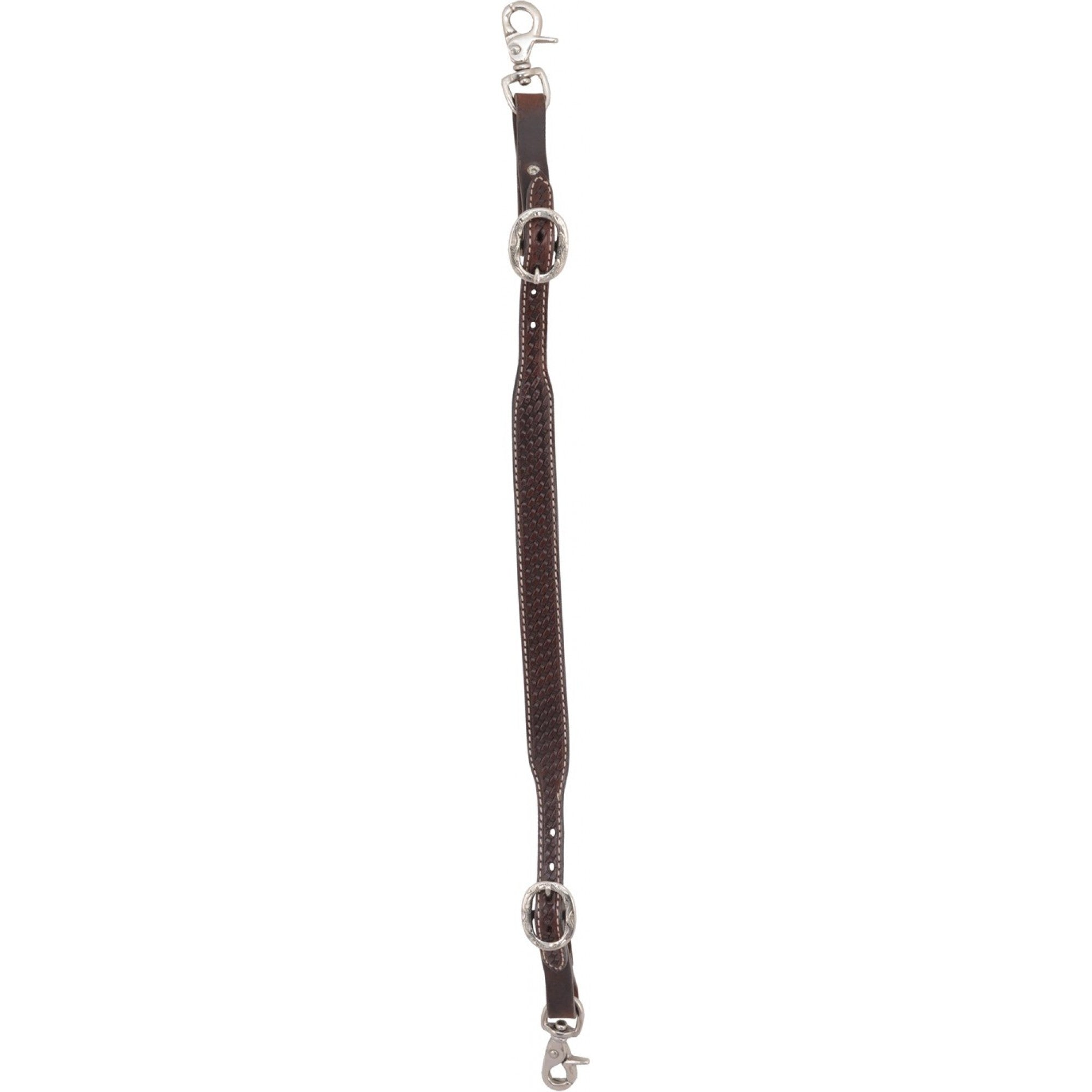 Releveur de bricole en motif basket de country Legend, brun foncé, équipement pour cheval Western Rawhide, finition élégante.