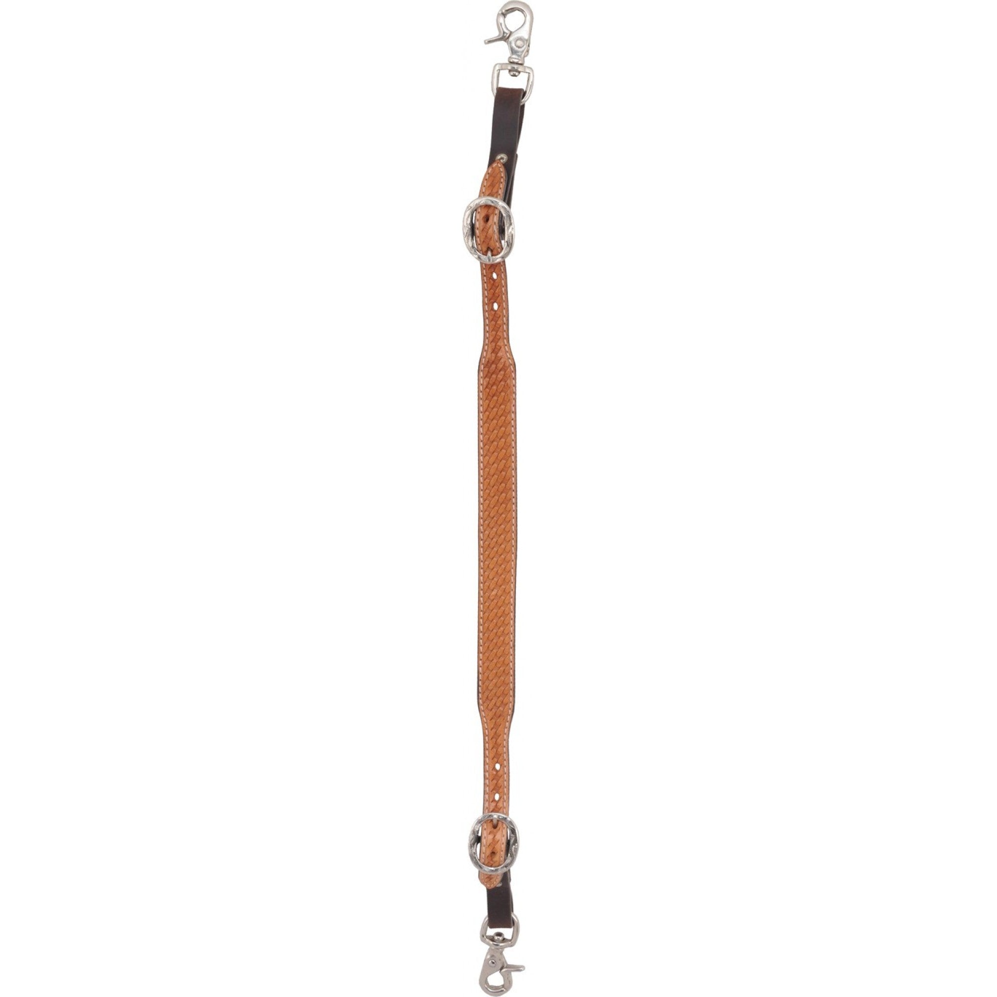 Releveur de bricole en motif basket de country legend en or, équipement pour cheval Western Rawhide, design élégant et robuste.