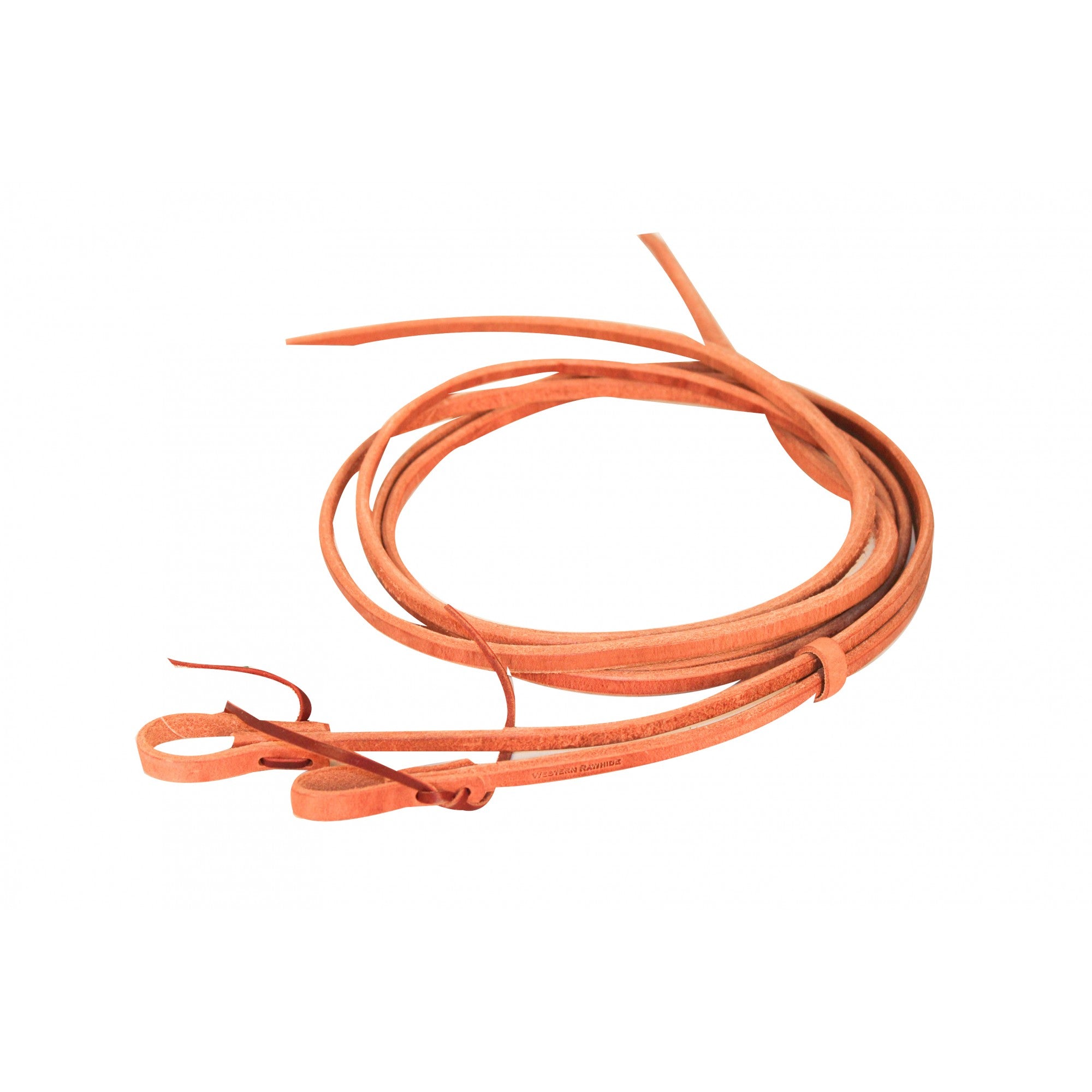 Rênes en cuir brut de 5/8" x 7 à 7' 11" de la marque Western Rawhide, accessoires équestres pour le contrôle du cheval.