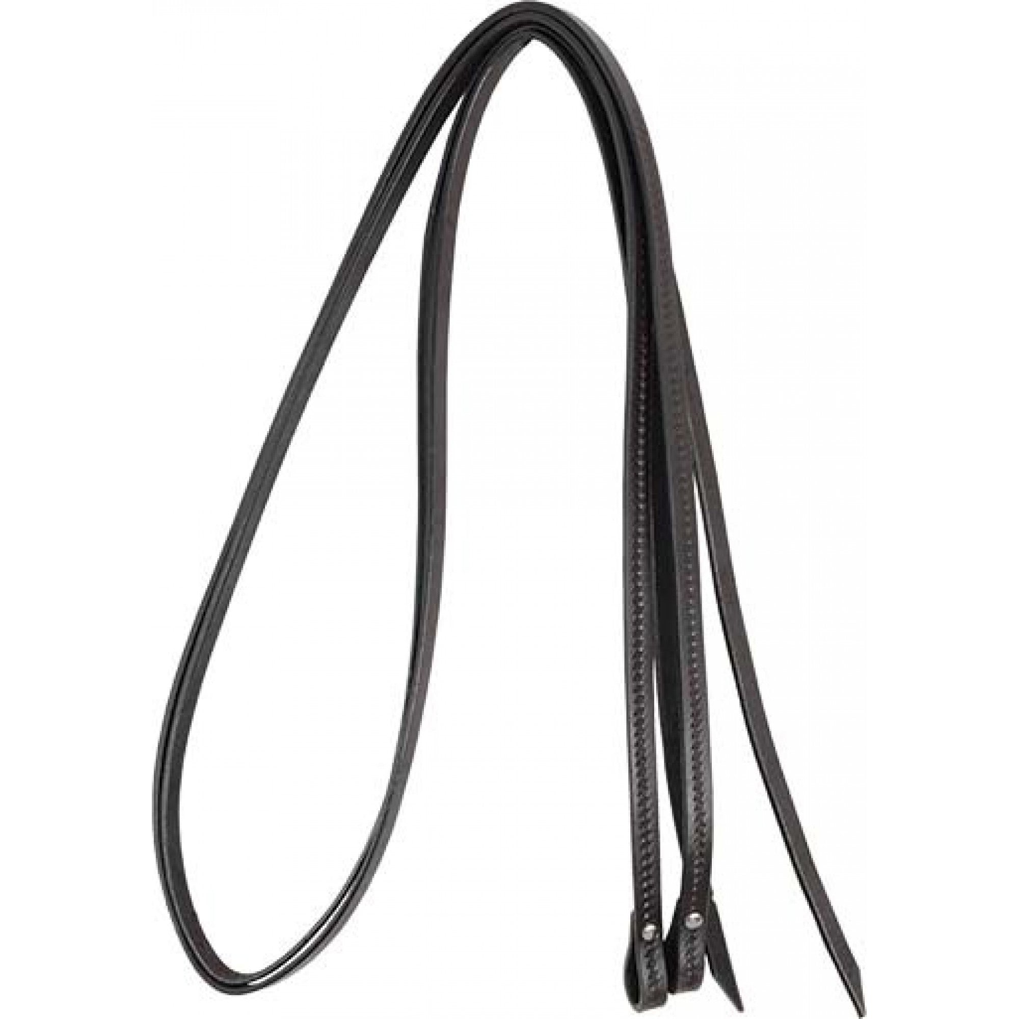 Rênes séparées Western Rawhide avec motif basket, brun foncé, équipement de cheval pour le dressage et la monte.