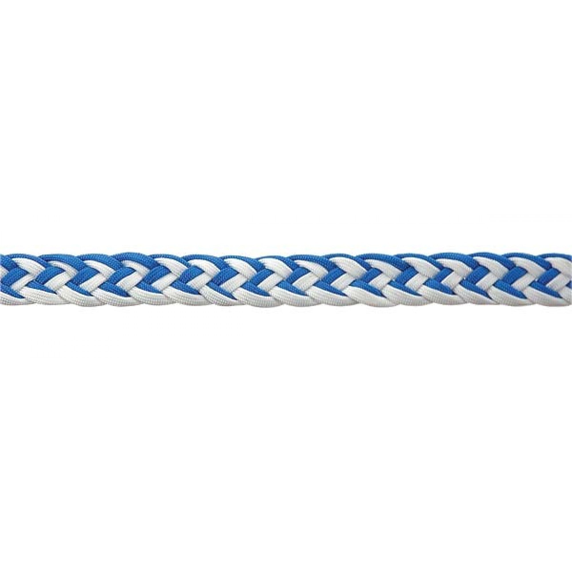 Rênes tressées bleues et blanches pour équipement de cheval, de la marque Western Rawhide, avec texture tressée visible.