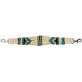 Releveur de bricole en mohair crème et turquoise pour équipement de cheval, marque Western Rawhide, avec ficelle colorée.