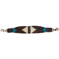 Releveur de bricole en mohair gris et turquoise pour équipement de cheval Western Rawhide, ajustable et durable.