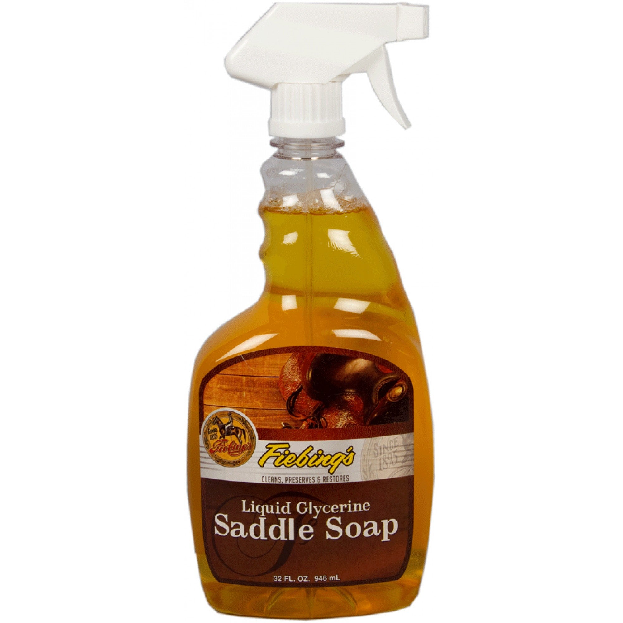 Savon à la glycérine Fiebing de 946 ml, soin naturel pour la peau, en bouteille avec étiquette visible.