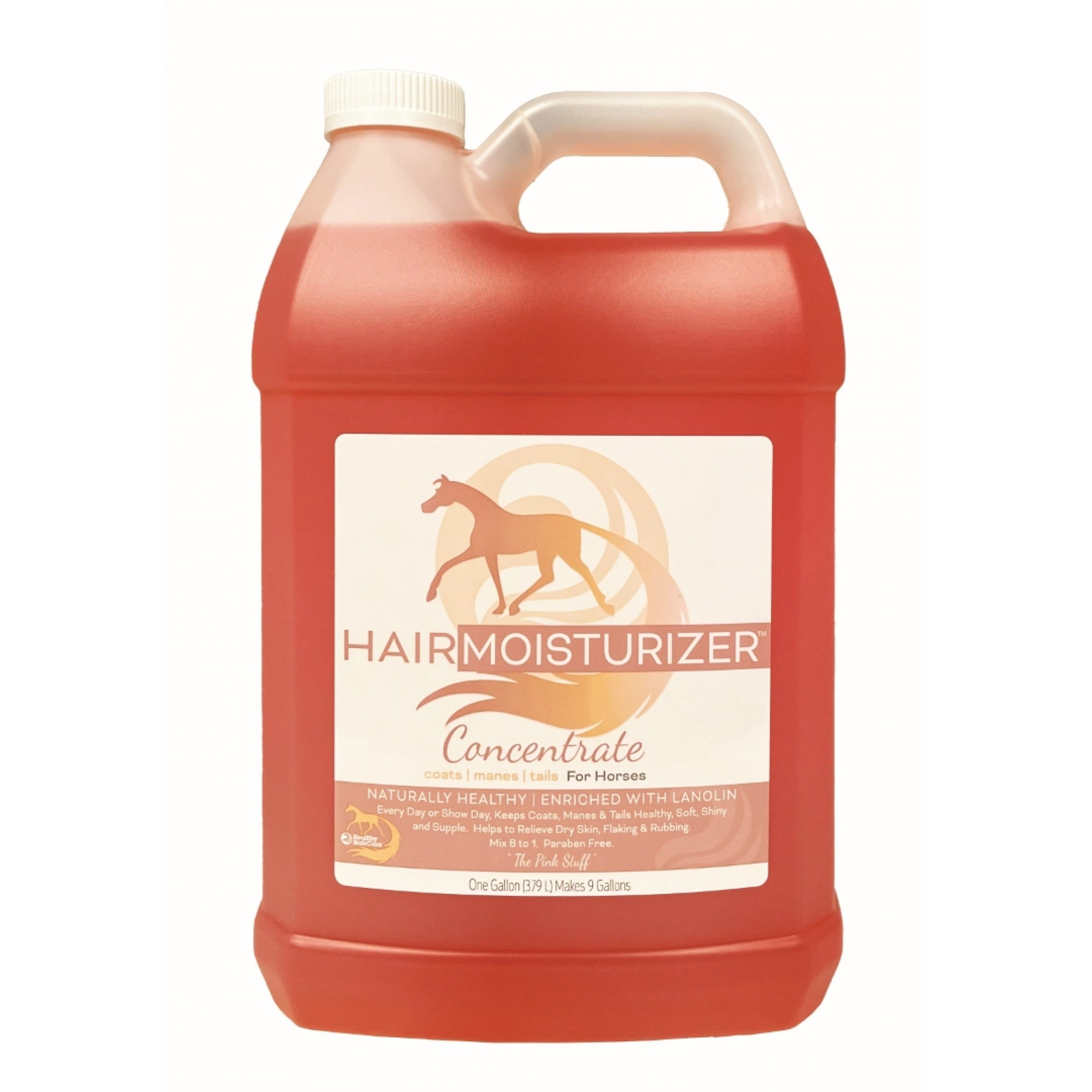 Soin hydratant Cavalier « The Pink Stuff » en flacon de 3,78 L, liquide pour l'hydratation de la peau ou des surfaces.