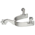 Éperons d'entraînement pour femme Western Rawhide, accessoires pour la pratique équestre, montrant des éperons en métal avec boucle.