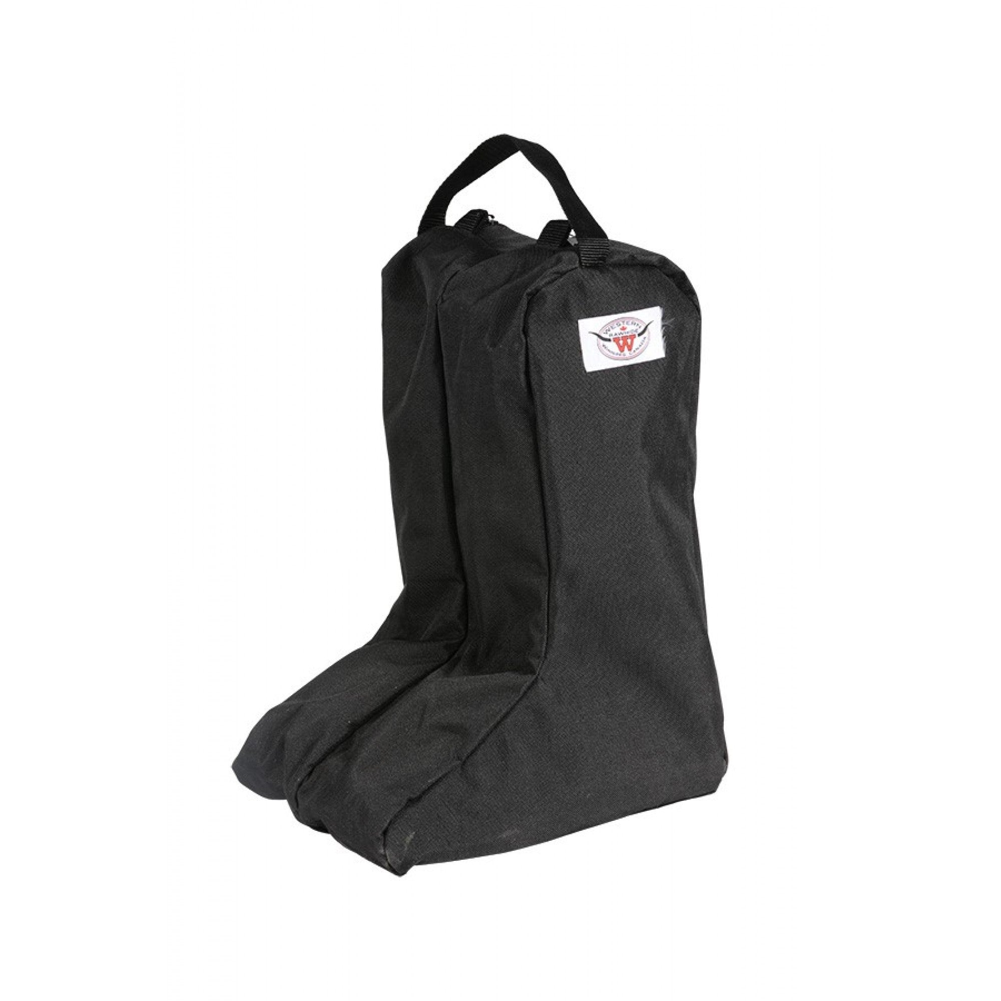 Sac à bottes Western Rawhide en cuir brun avec poignées, accessoire pratique pour transporter des bottes western.