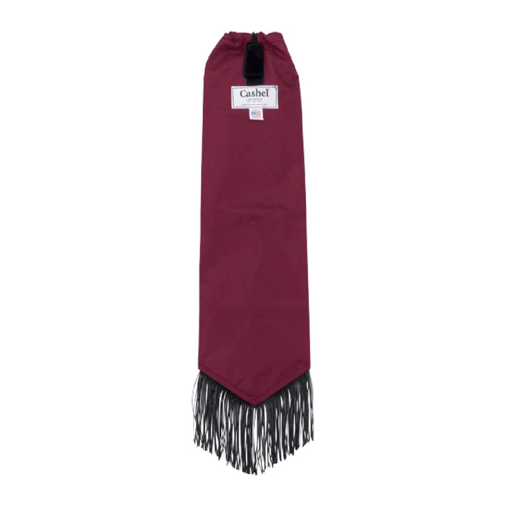 Sac à queue rouge Cashel d'Equibrand, accessoire équestre en cuir avec boucle robuste, utilisé pour attacher la queue du cheval.