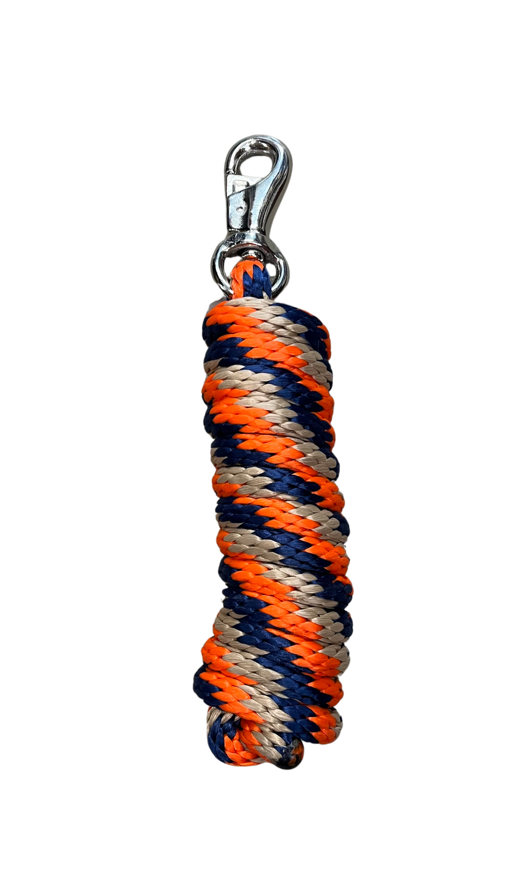 Laisse en nylon de 10 pieds avec attache Bull, coloris marron, marine et orange, pour licols Western Rawhide.