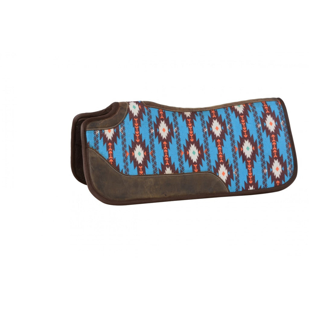 Tapis de selle western bleu Country Legend Contour en laine, équipement pour cheval, marque Western Rawhide