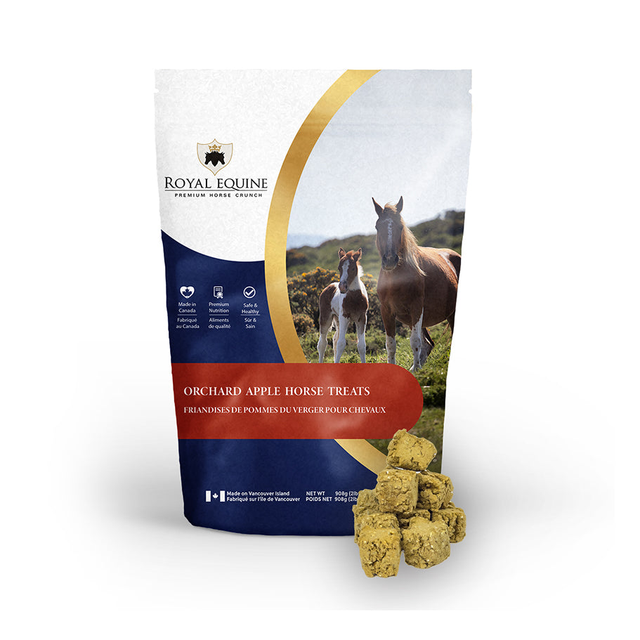 Friandises pour chevaux Royal Equine dans un sac d'accessoires, avec étiquette visible, par Centurion Supply.