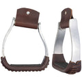Étrier western en angle en aluminium gainé de cuir