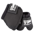 Paire de cloches No-Turn Cachel noires de la marque Equibrand, en plastique robuste, pour la protection des animaux.