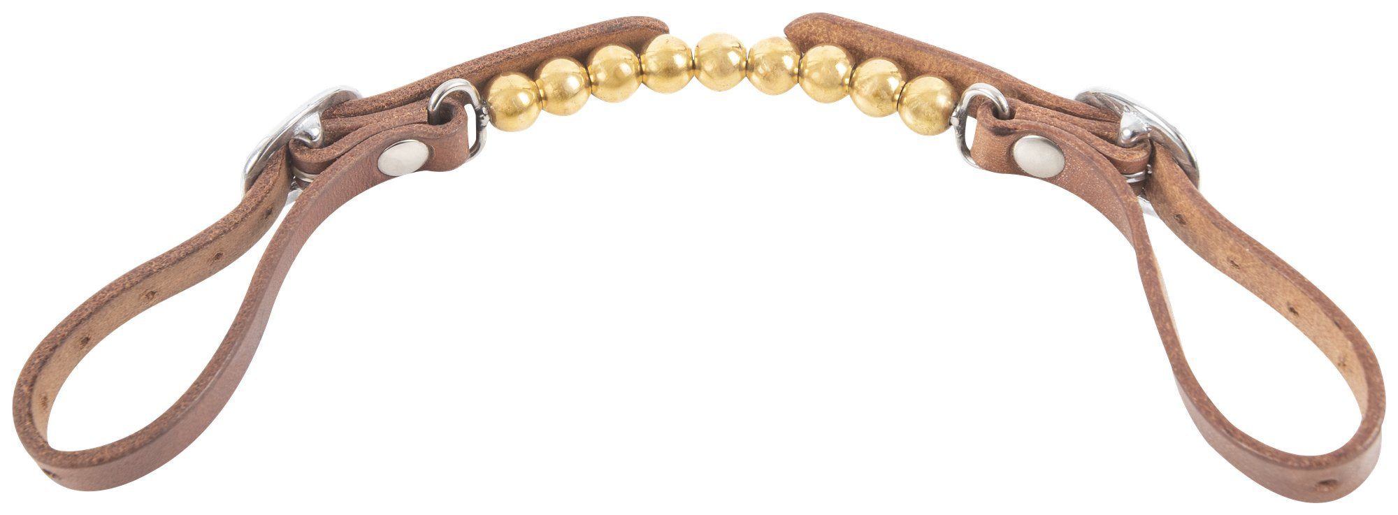 Gourmette boule en laiton pour équitation, fabriquée par Martin Saddlery, avec finition brillante et design classique.