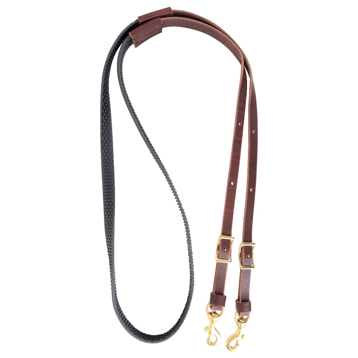 Rênes de baril en BioThane antidérapantes pour équitation, de la marque Equibrand, avec poignée solide et finition durable.