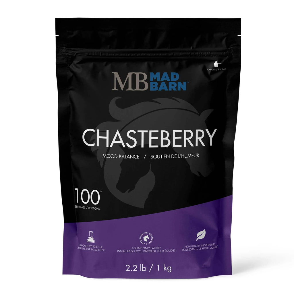Herbe de chasteberry en supplément pour chevaux, destiné à soutenir la santé hormonale et l'humeur, par Madbarn.