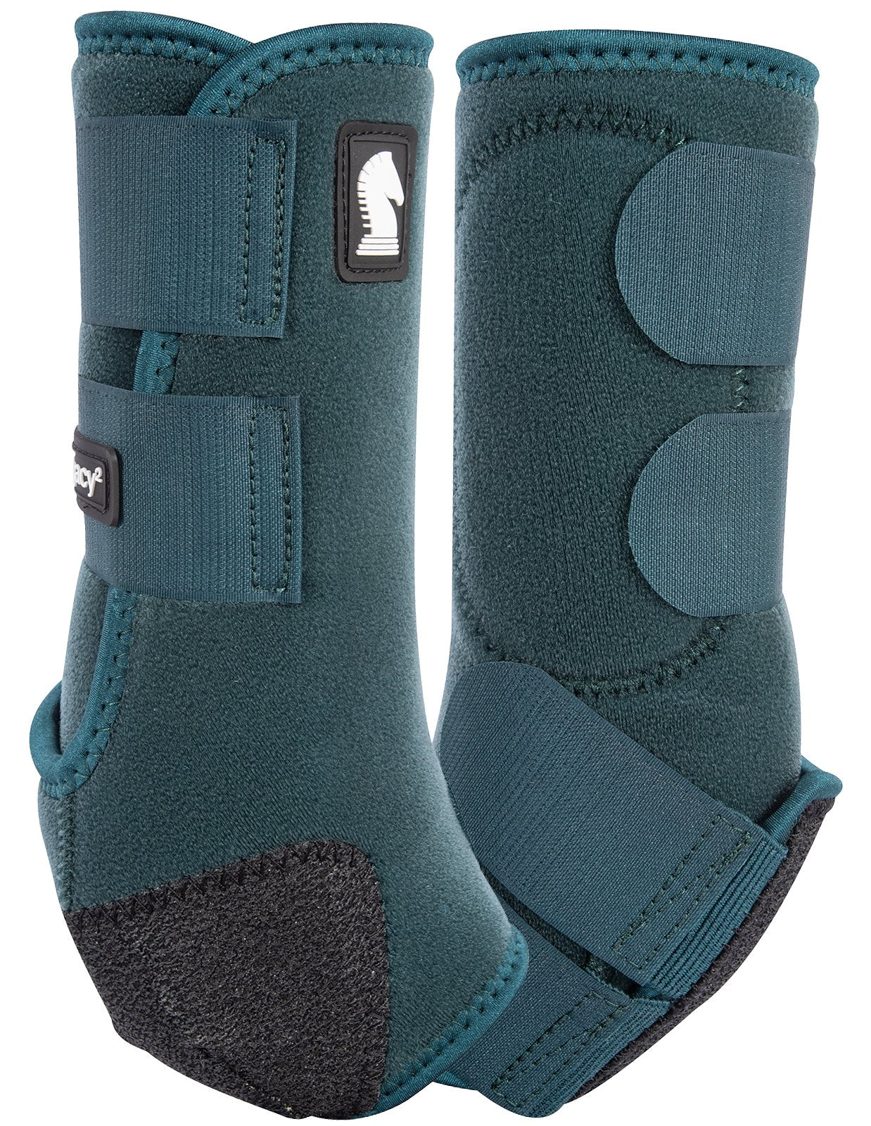 Paire de guêtres avant Legacy2 Dragon Fly pour chevaux, coloris noir avec motifs colorés, par Equibrand.