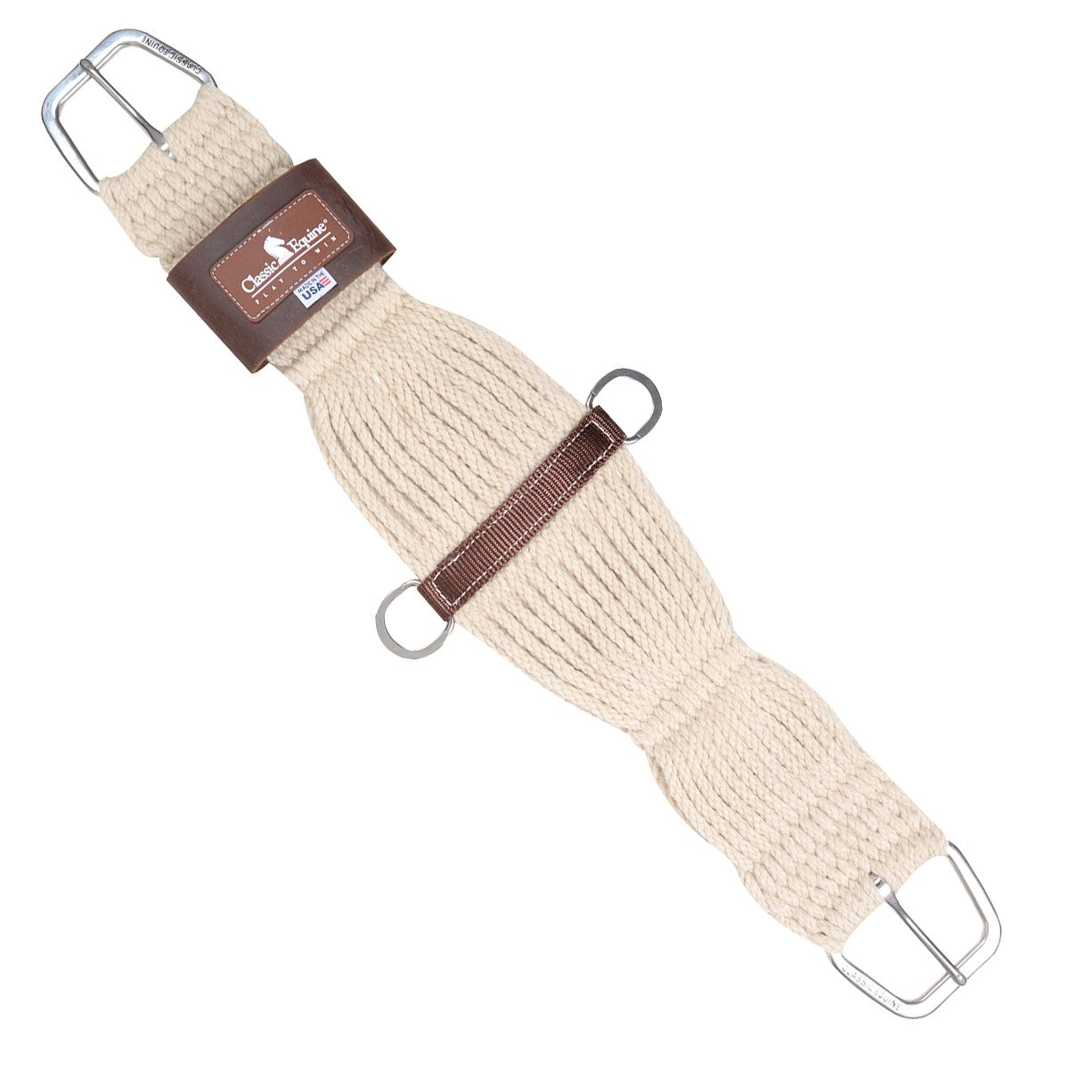 Sangle de roping performante en mohair à 27 brins, accessoire d'équitation de la marque Equibrand, avec cordelette robuste.