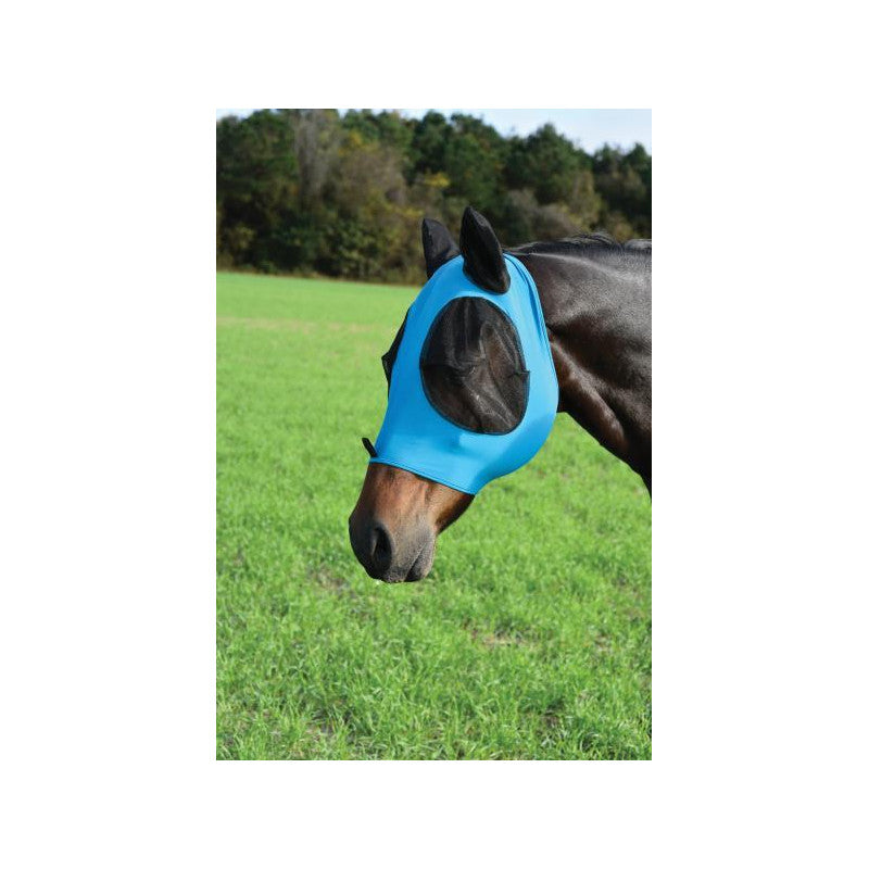 Masque anti-mouches en lycra EQUI-SKY avec oreilles, accessoire pour chevaux, conçu pour protéger contre les insectes.