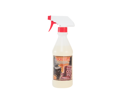 Nettoyant pour le cuir Aquila de ES Sellerie Western, flacon pulvérisateur avec liquide nettoyant pour cuir.