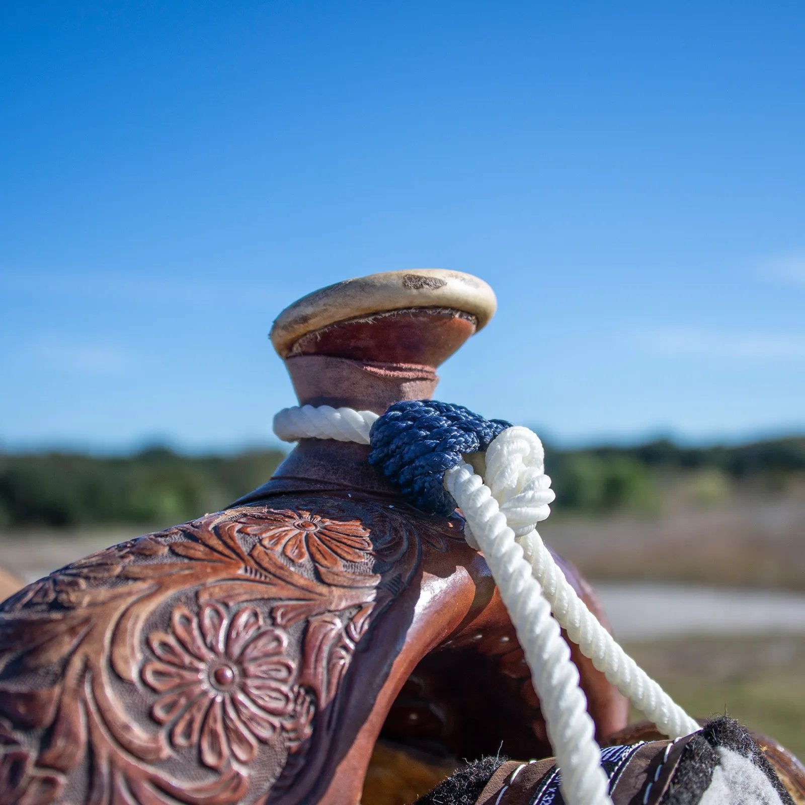 Nœuds de corne pour lasso Equibrand, accessoires pour bride, en bois naturel, fixation solide, pour l’équitation.