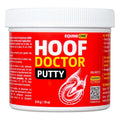 Pâte pour sabots Hoof Doctor Ger-Ryan de 510 g, texture beige, dans un récipient ouvert, utilisée pour soigner et protéger les sabots.
