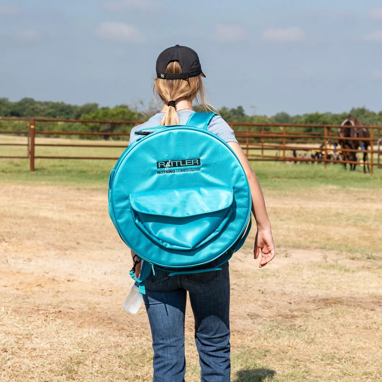 Sac à ropes breakaway Equibrand, en tissu résistant, avec fermeture sécurisée pour l'équitation.