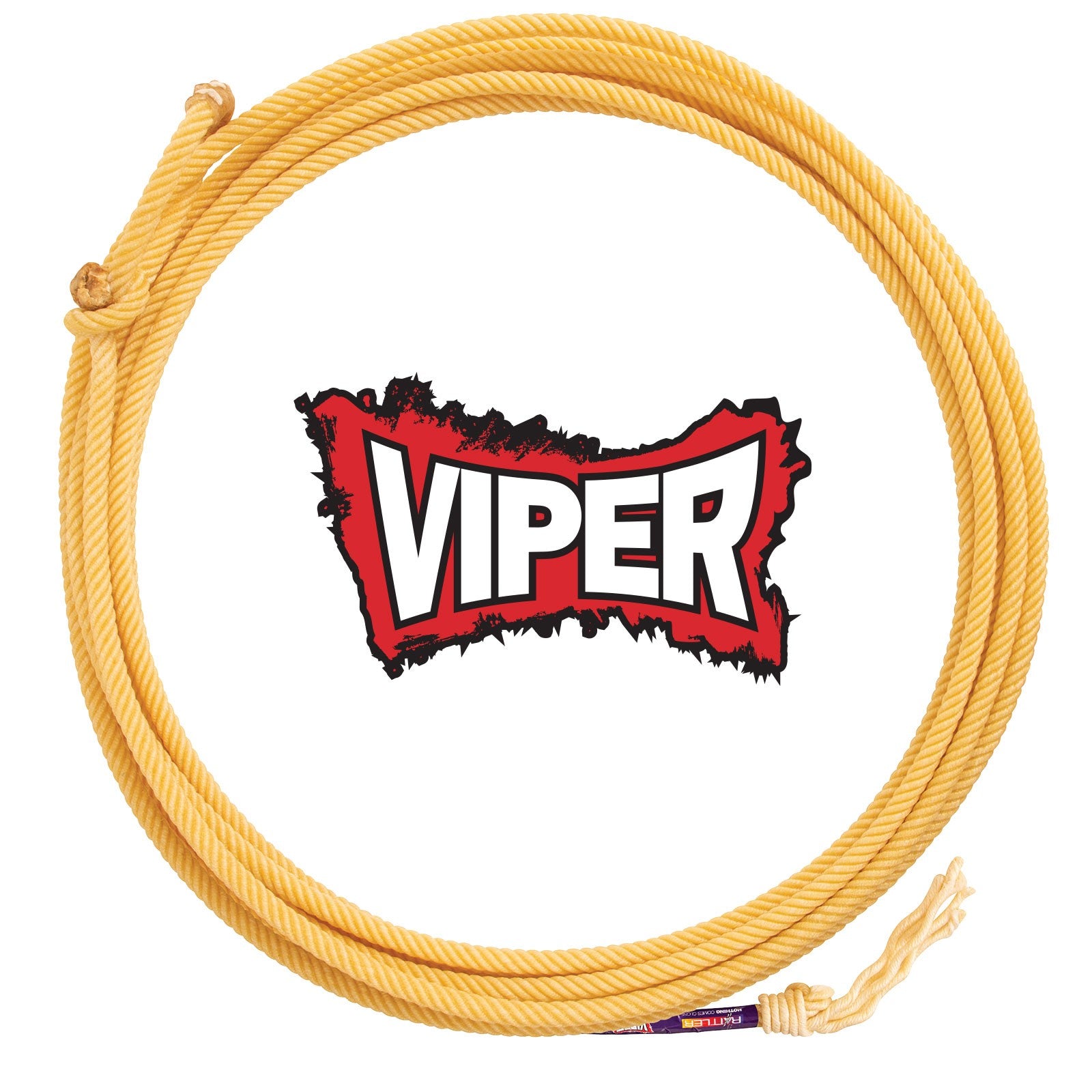 Lasso Viper 9.5 Rattler de la marque Equibrand, accessoire équestre en cuir avec boucle robuste, pour le travail du cheval.